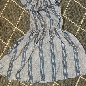 Blue and white dress